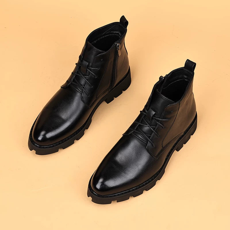 Men's Martin Boots, Height Increasing, Thick Sole