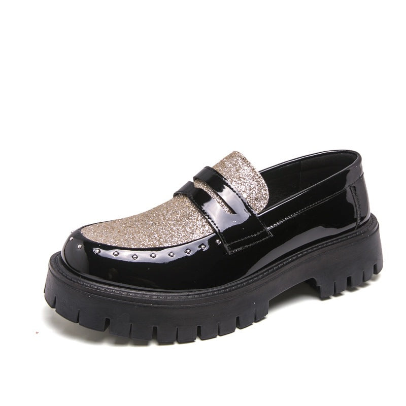 Men's trendy slip-on loafers: chunky sole, height-boosting leather shoes for business, casual, night 6