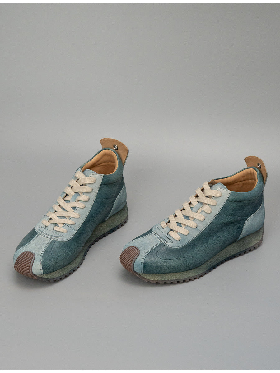 Sitao european station 2026 new arrivalretrocasual style easiest for matchtrendy shoesmen cowhide casual mid-top forrest gump shoes
