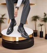 Cross-border 2026 spring/autumn three-panel leather dress shoes for men - anti-slip, business formal
