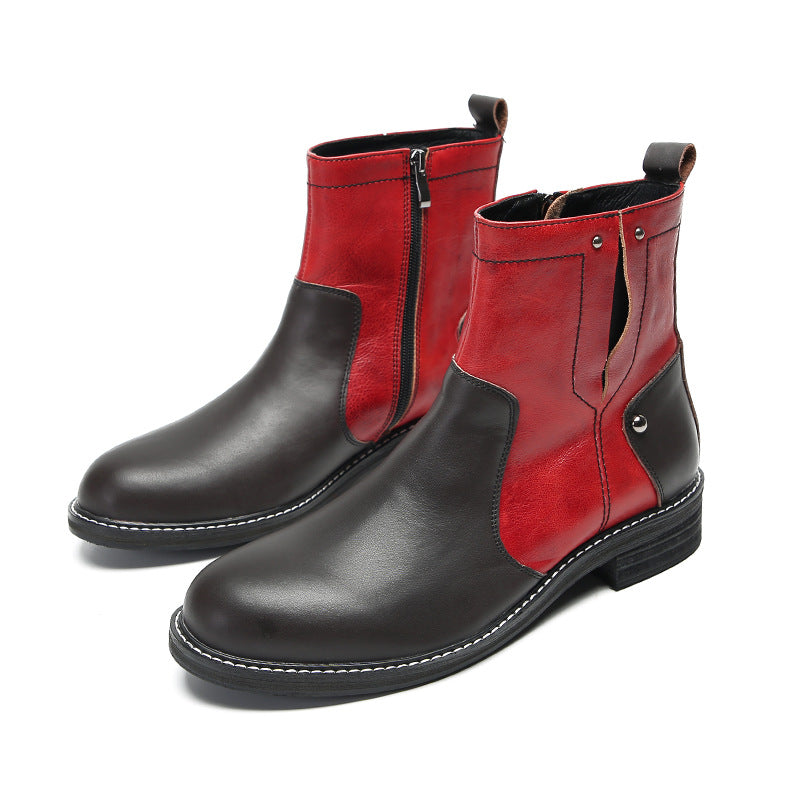 Cowhide Martin boots men's shoes 2023 new boots autumn and winter British style autumn and winter cotton shoes 2023 velvet short boots