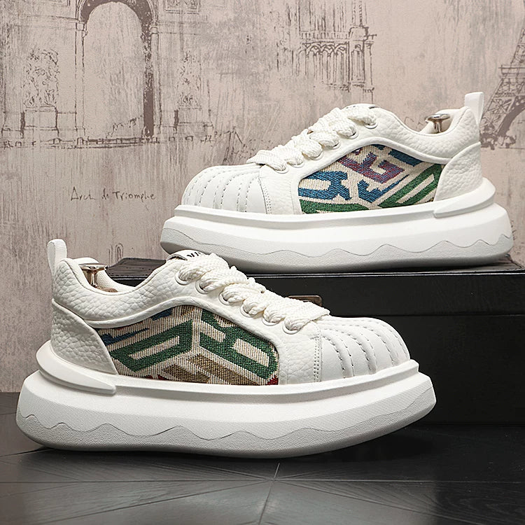 Men's Platform Shell-Toe Trendy White Sneakers 2026