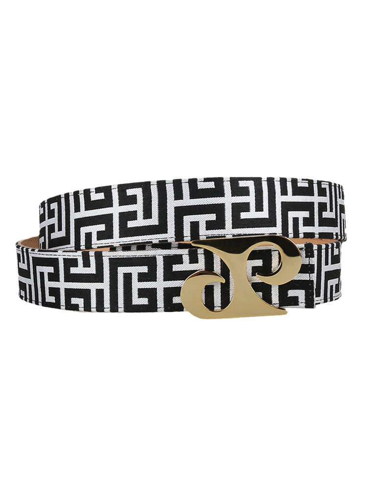 European and American style luxury brand design jacquard canvas men's belt cowhide lined stainless steel smooth buckle belt for men