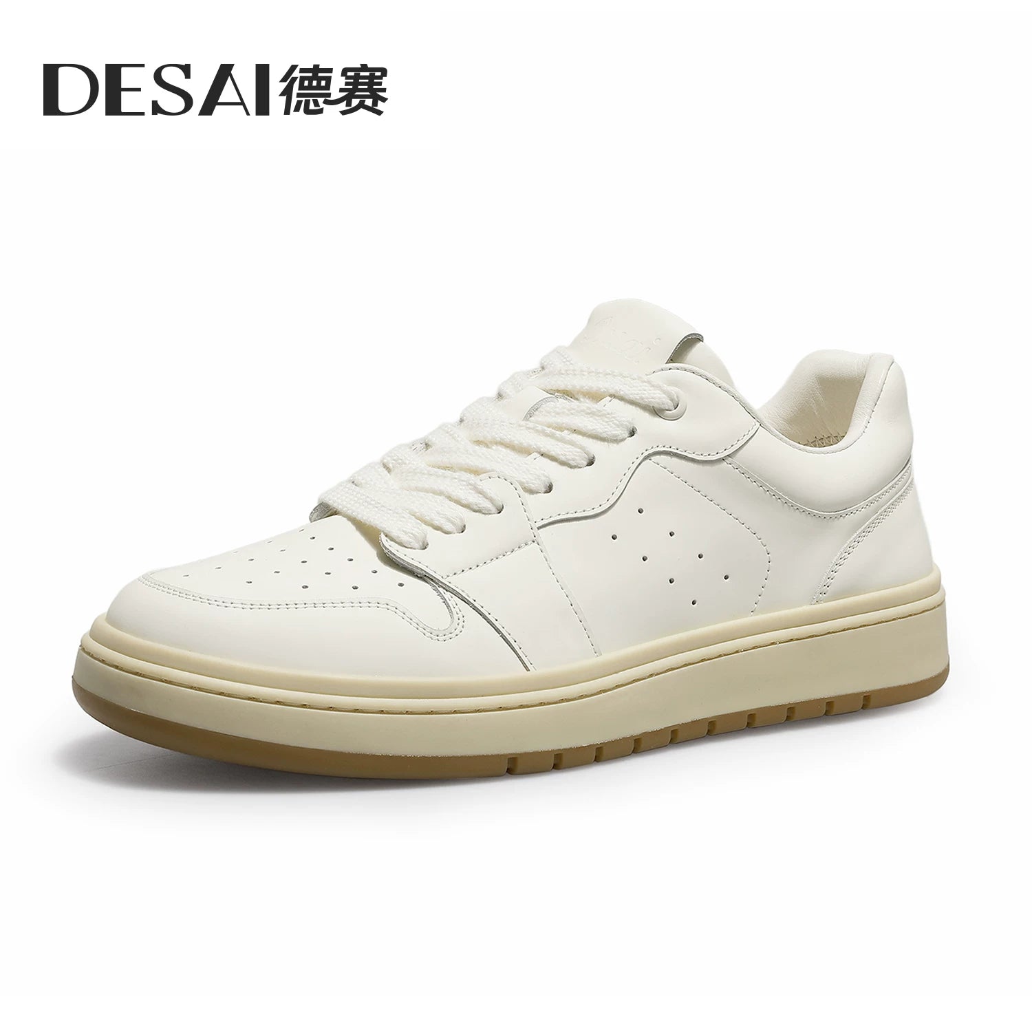 Men's Genuine Leather Skate Shoes, Breathable