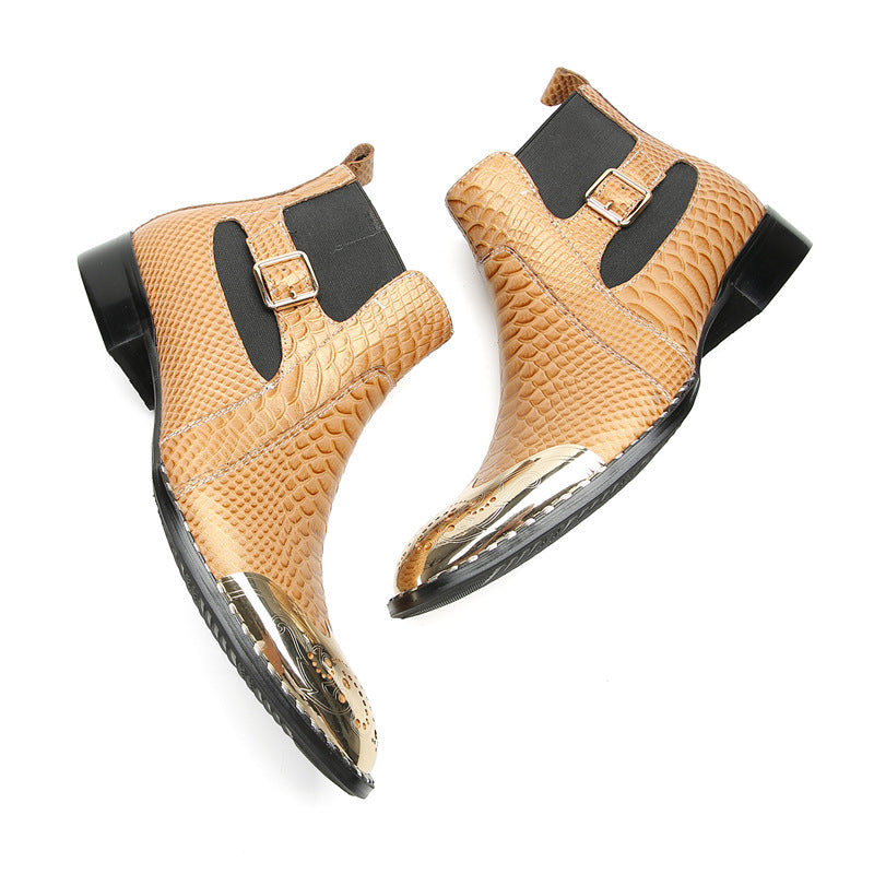 New autumn and winter comfortable cowhide men's shoes Chelsea boots low-cut British style short boots flat-soled Korean style Japanese-style foreign trade shoes