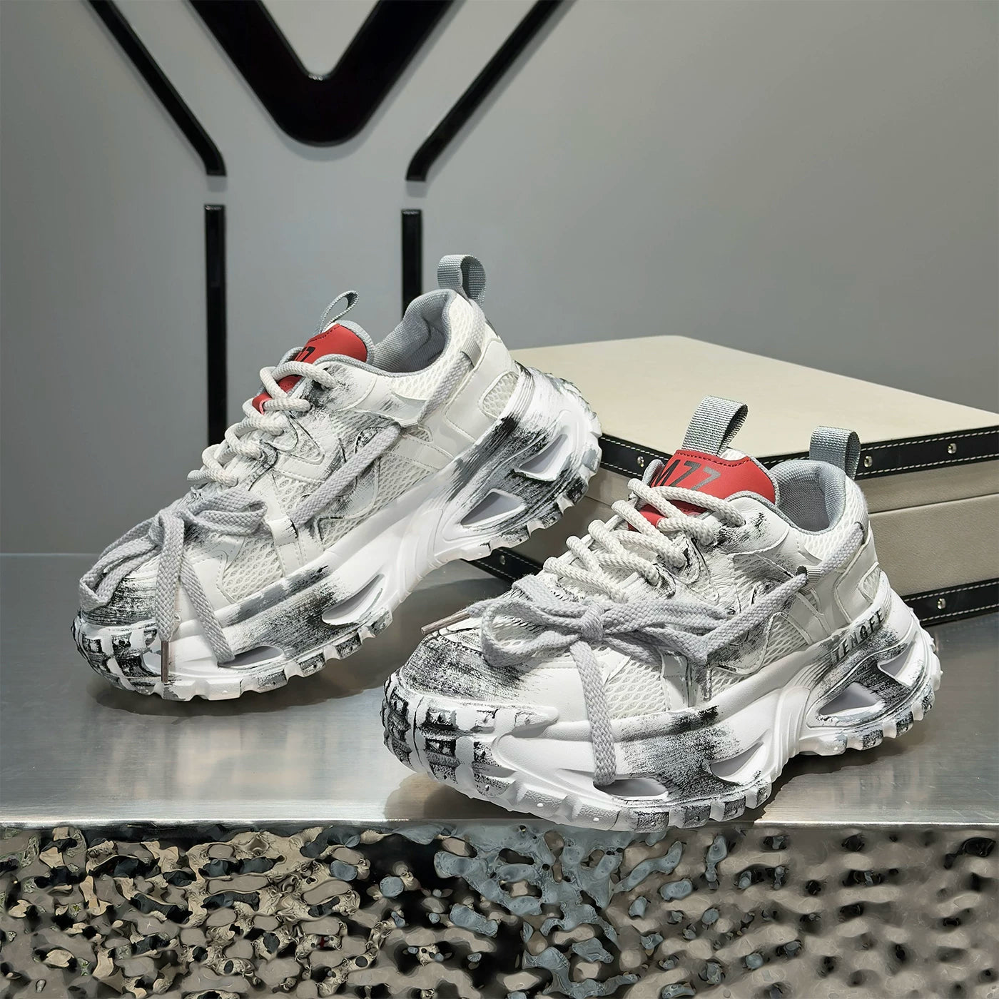 Men's Height-Increasing Platform Breathable Mesh Trendy Chunky Dad Sneakers
