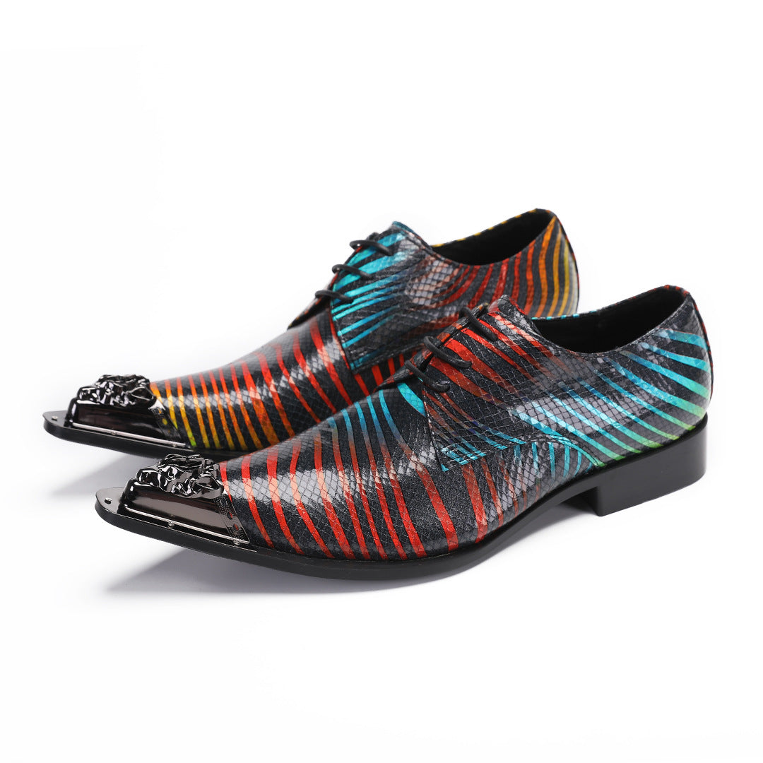 Men's Red Leather Formal Shoes – Retro, Business