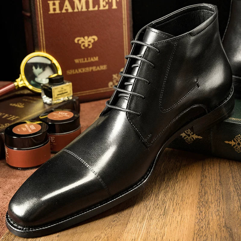 Men's Genuine Leather Martin Boots, British Style, Business