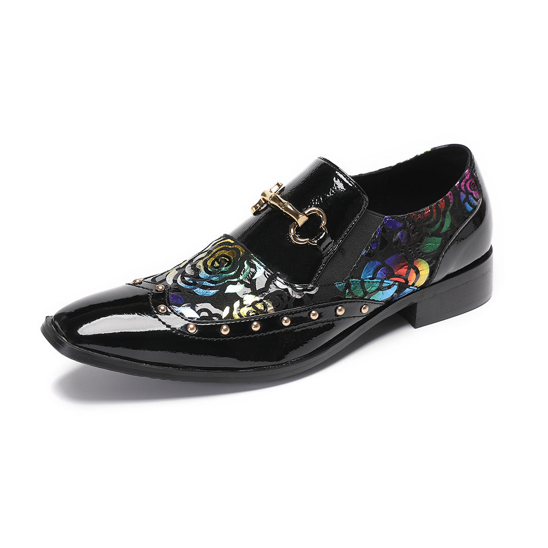 Senlu brand men's shoes autumn and winter new lazy one-pedal breathable cloth shoes men's printed driving foot casual leather shoes