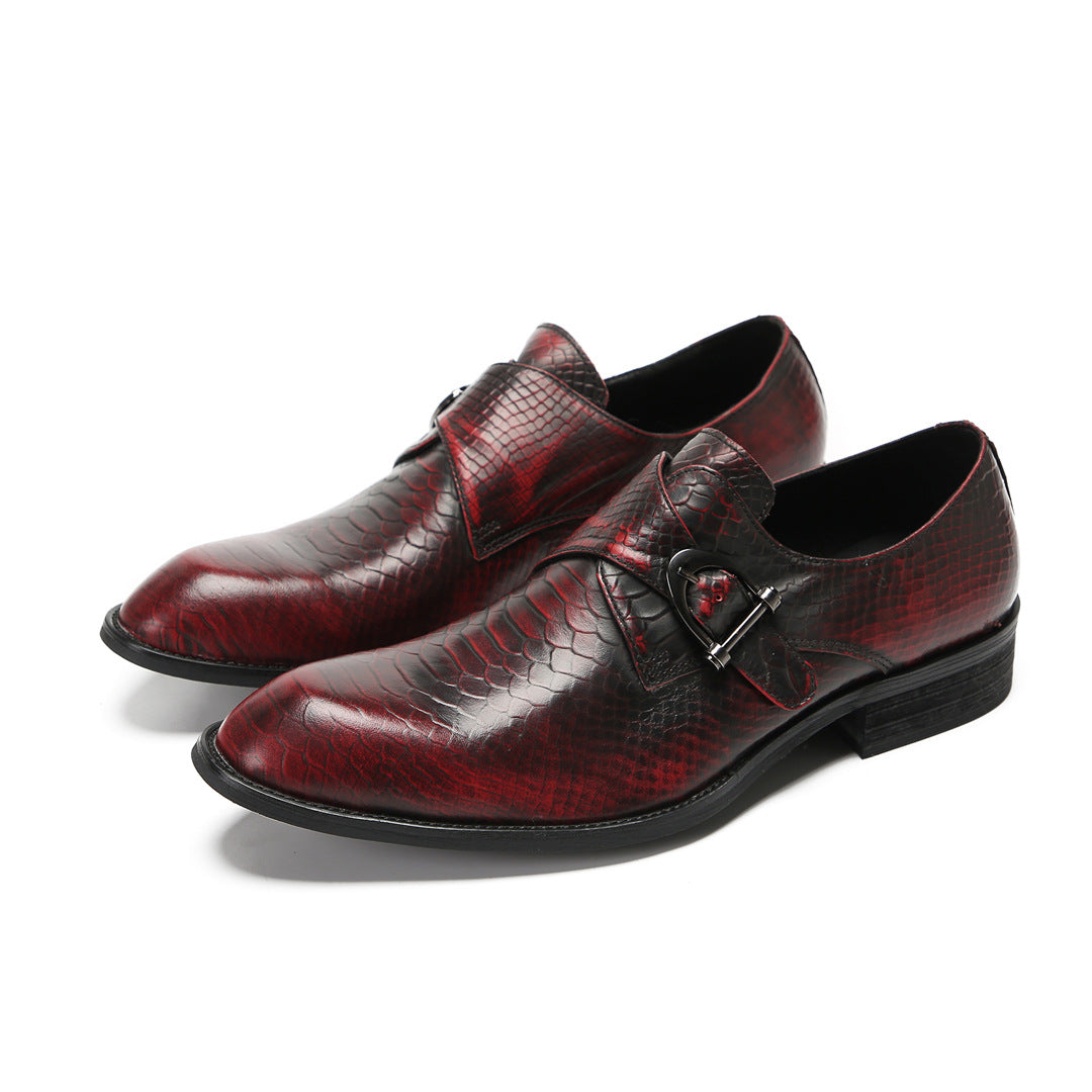 British business dress leather shoes men's wedding groom shoes cowhide pointed Oxford summer breathable handmade men's shoes trend