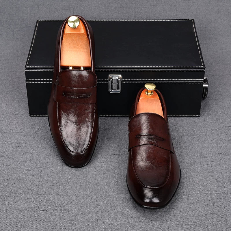 Men's Loafers, Slip-On, British Style