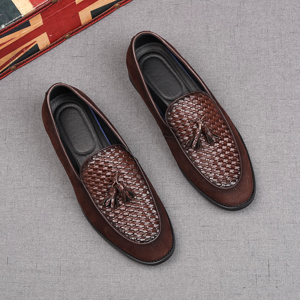 Men's Genuine Leather Loafers, Suede, Slip-On