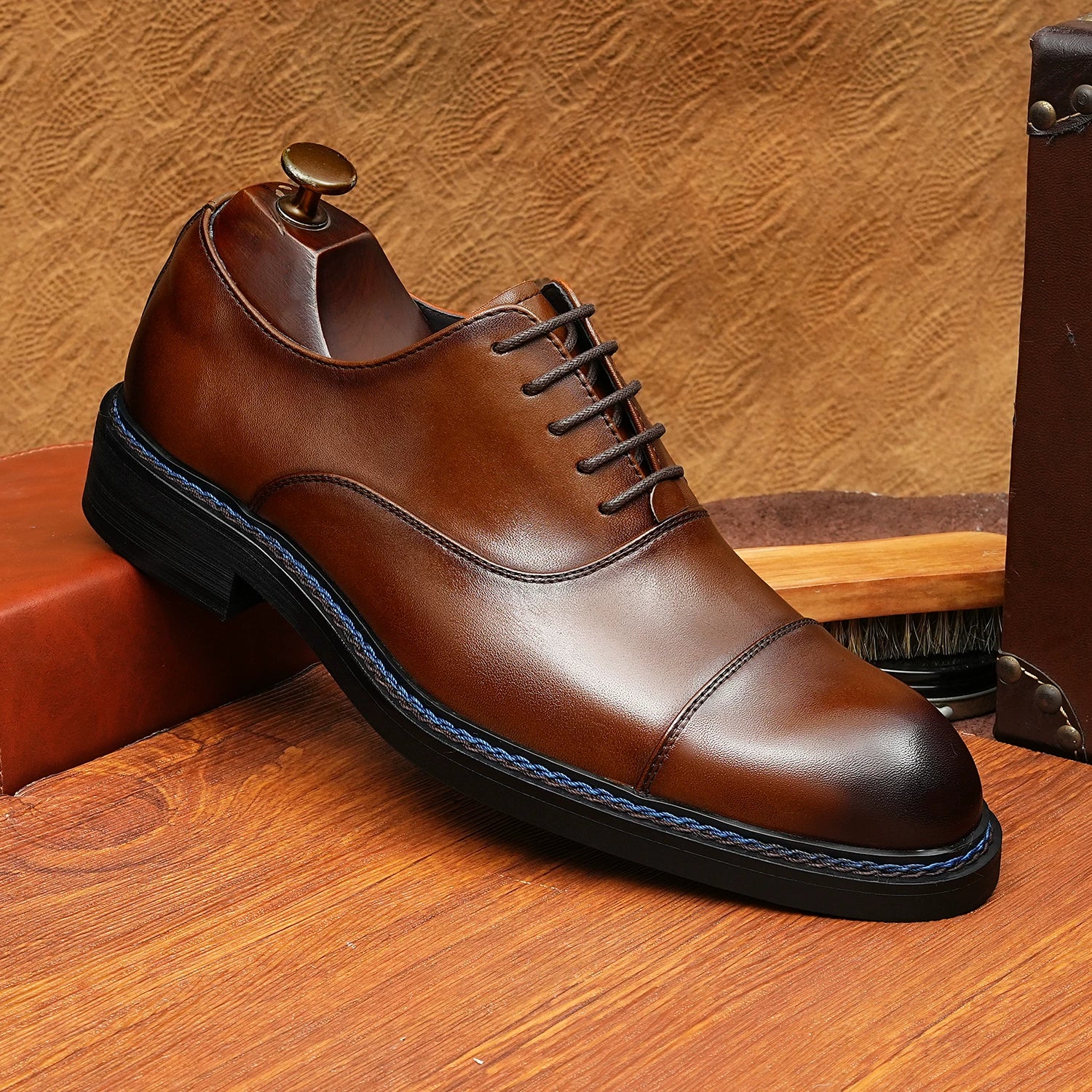Men's Genuine Leather Oxford Shoes, British Style, Business