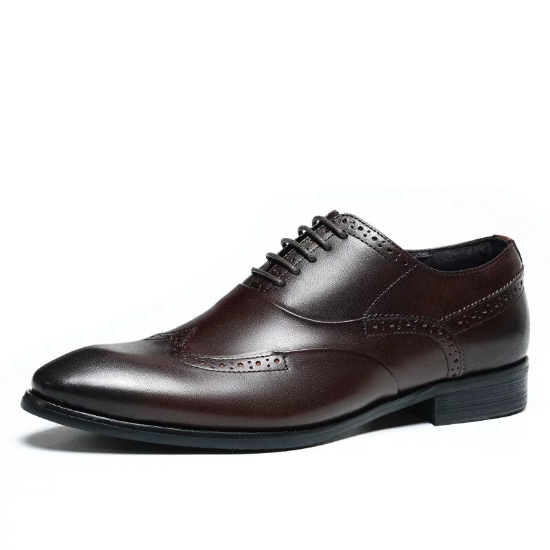 Men's Genuine Leather Oxford Shoes, Handmade, Pointed Toe