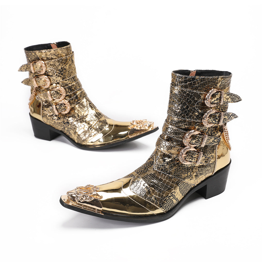Men's Gold Martin Boots