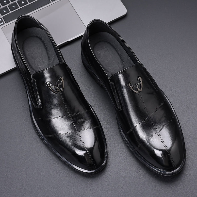 Men's leather dress shoes - spring 2026 new collection - british style business casual loafers