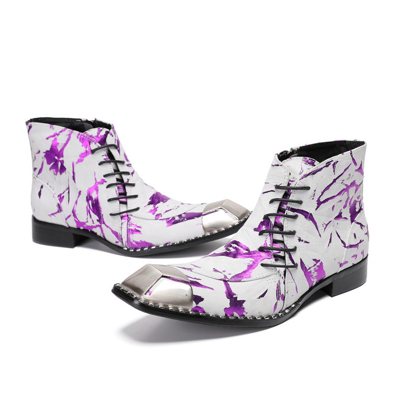 New British style retro old polished handmade shoes cowhide Martin boots trendy boots leather boots soft-soled short boots men's shoes