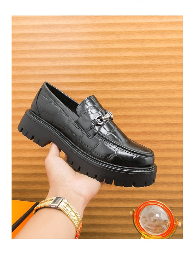 Cross-border spring thick sole foot heightening leather shoes fashion formal business casual shoes 10