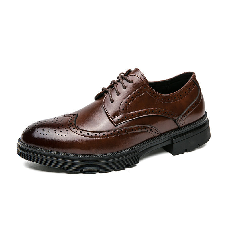 plus-size casual leather shoes for men - size 46. men's brogue business loafers with