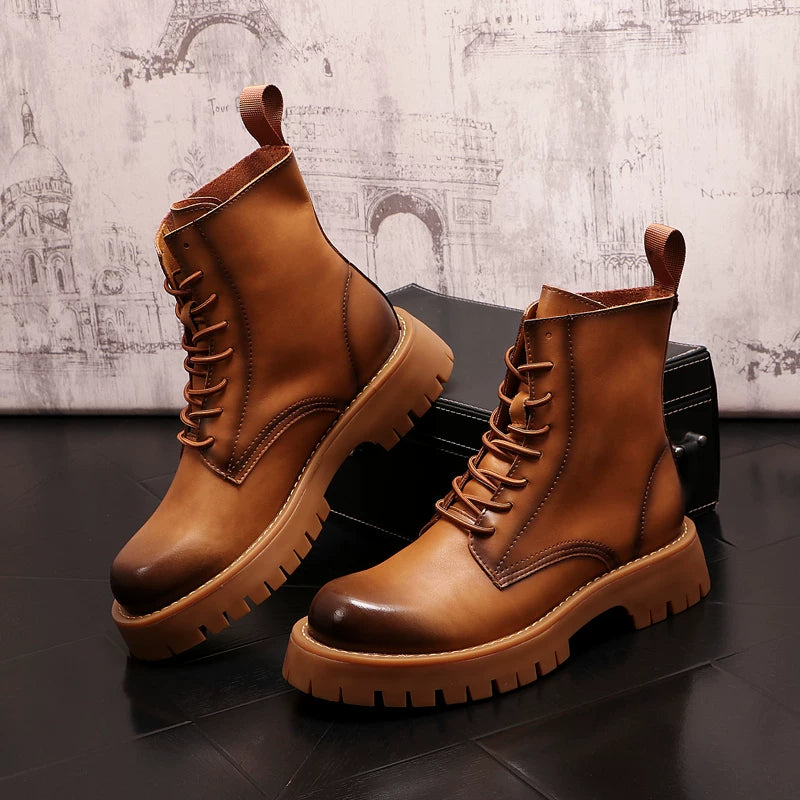 Men's Platform Height-Increasing Warm British-Style Martin Boots 2025