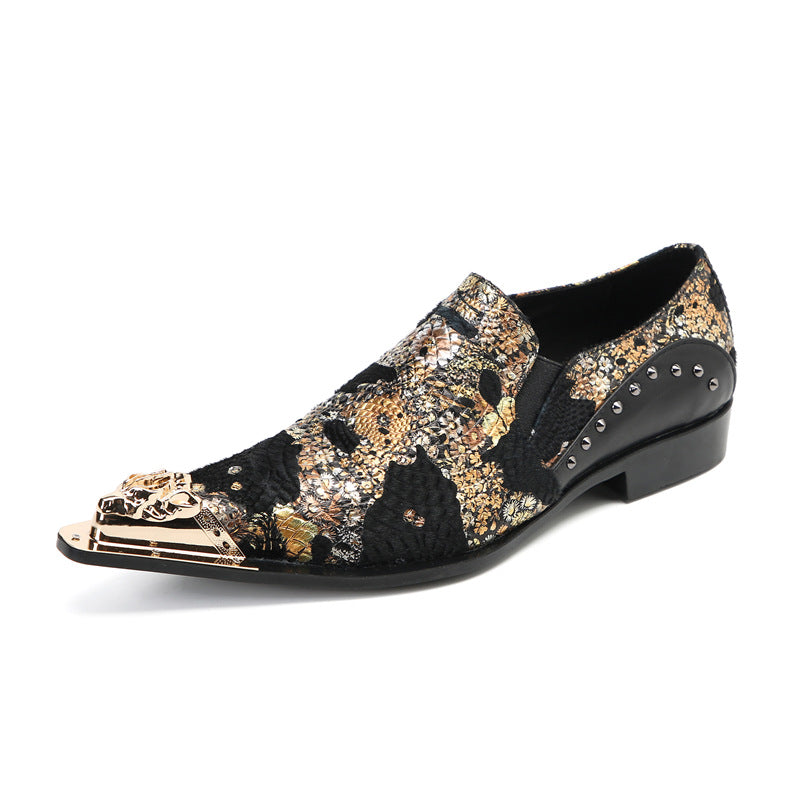 Men's Leather Formal Shoes – Pointed Toe, Retro