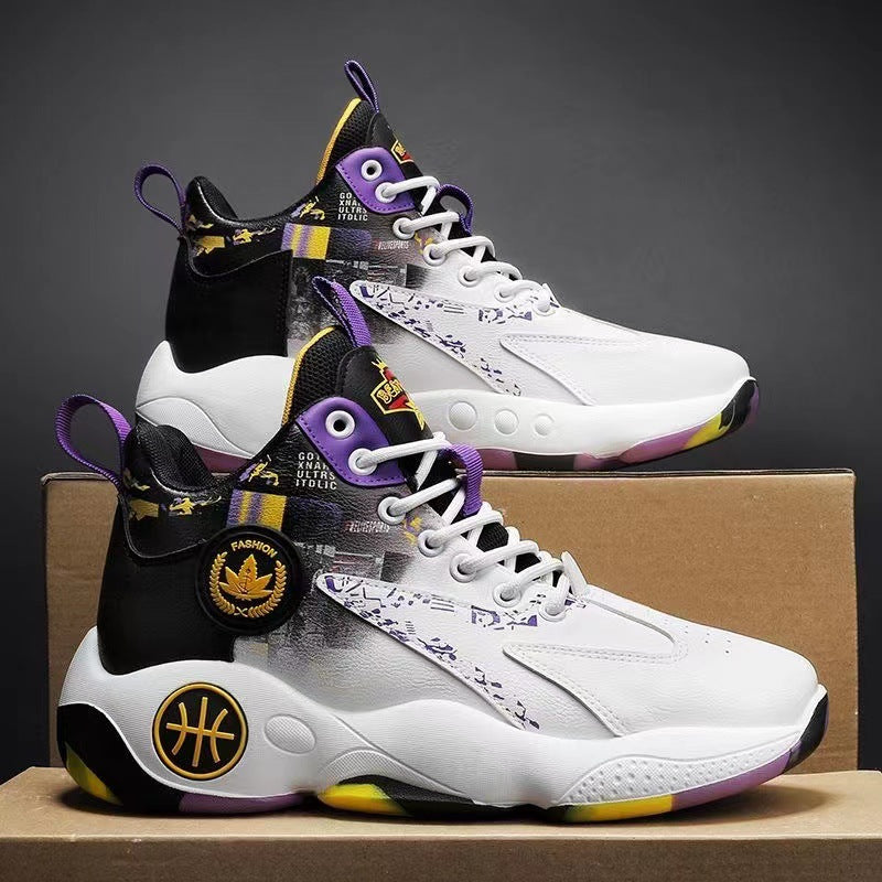 Men's outdoor basketball shoes 2026 new youth sports shoes thick sole non-slip dad shoes soft sole running shoes