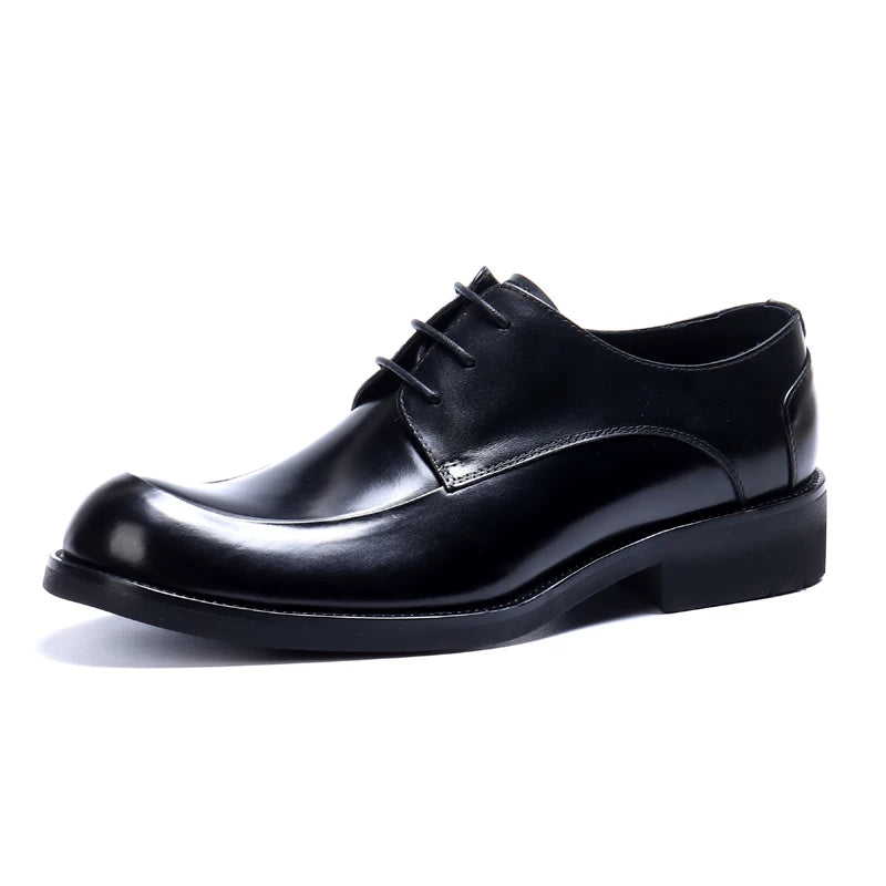 Men's Genuine Leather Leather Shoes, Height Increasing, Thick Sole