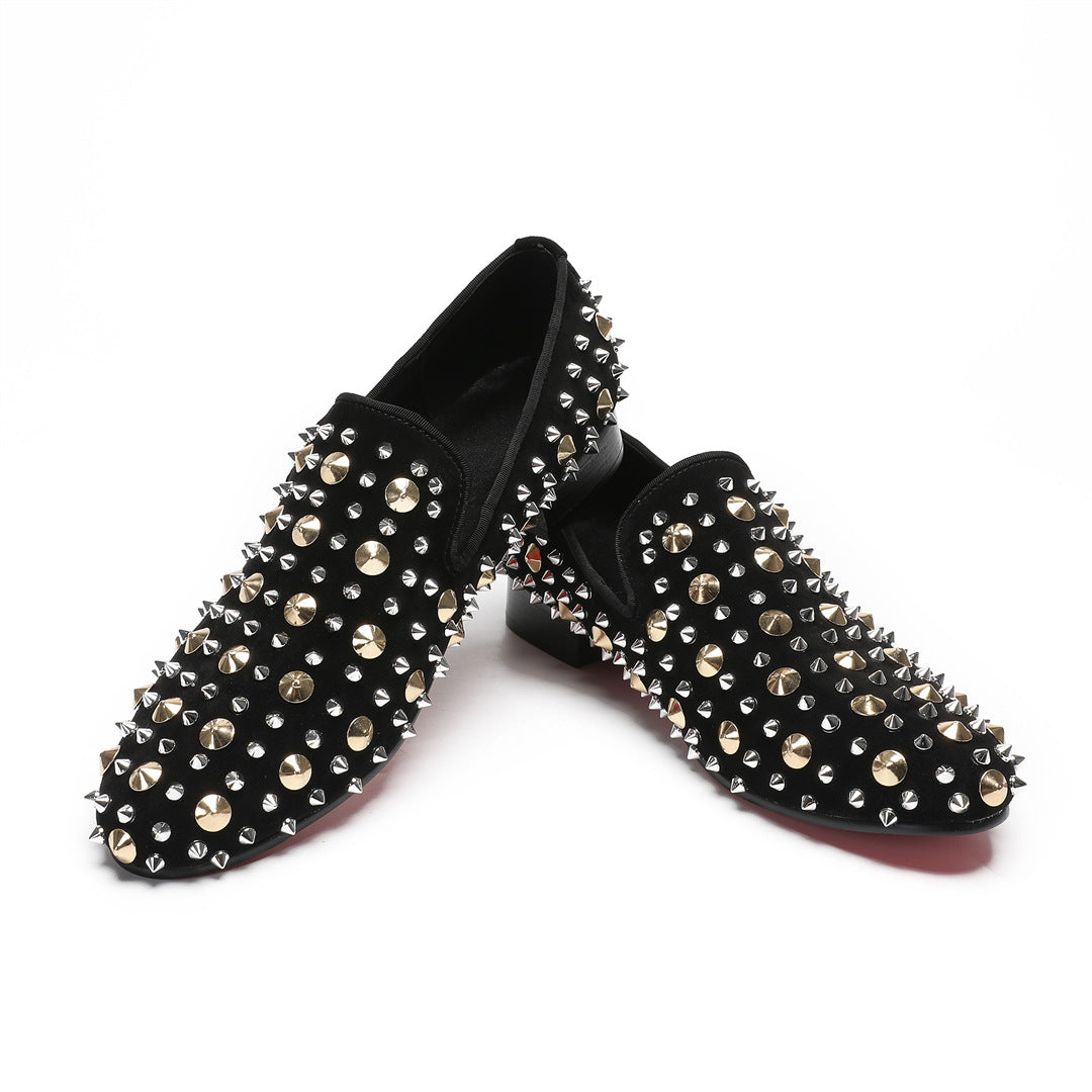 Loafers men's trendy shoes 2024 new rivet shoes men's trendy one-pedal lazy shoes personalized willow shoes men's shoes