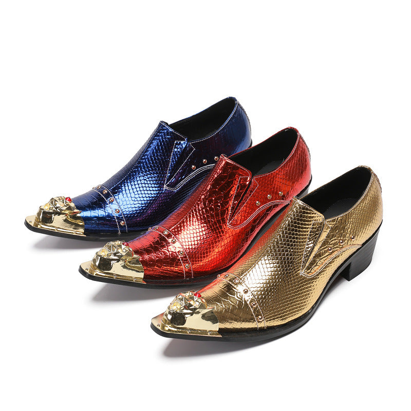 2024 new heightening leather shoes men's formal wear business cowhide high heels wedding groom shoes casual men's shoes large size shoes