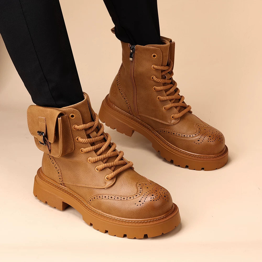 Men's Martin Boots, Height Increasing, Thick Sole