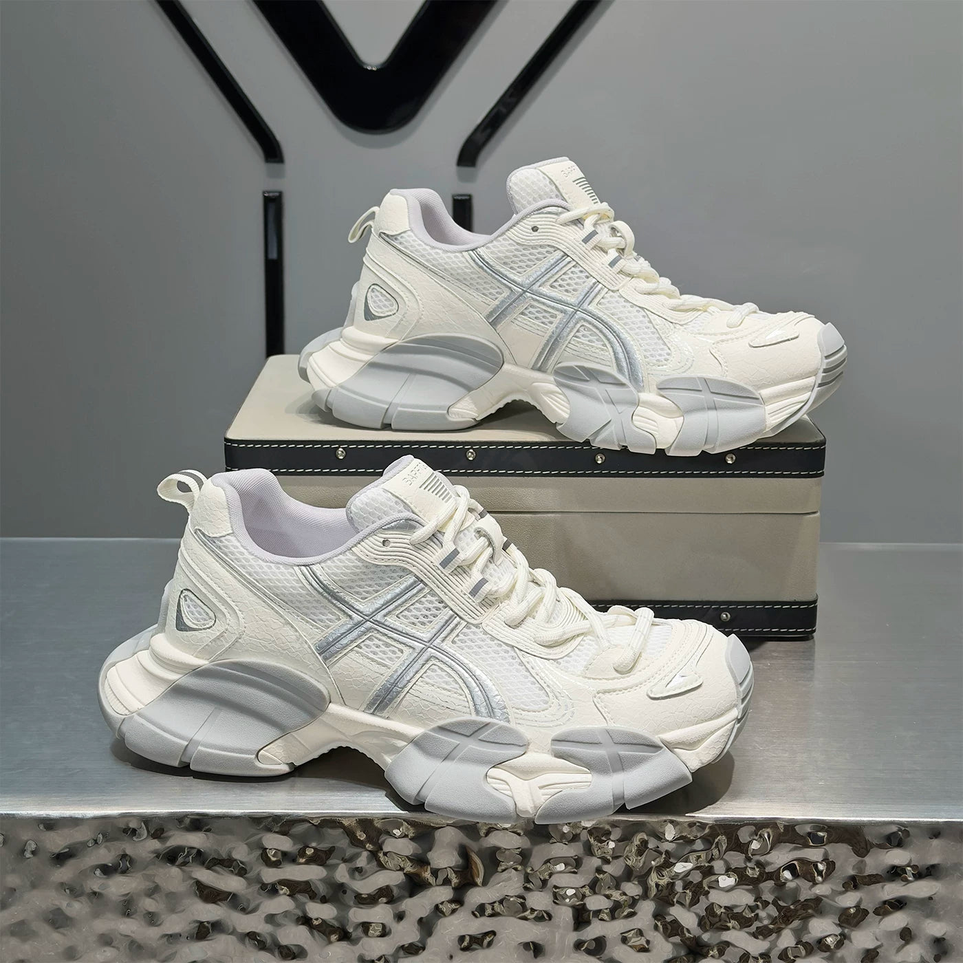 Men's Platform Breathable Mesh Outdoor Chunky Dad Sneakers Summer