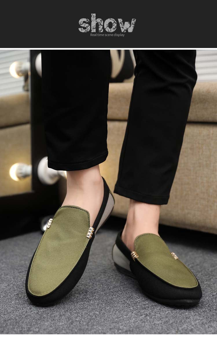 Spring/summer casual sneakers, trendy loafers, men's slip-ons, moccasins, one-step shoes, men's foot