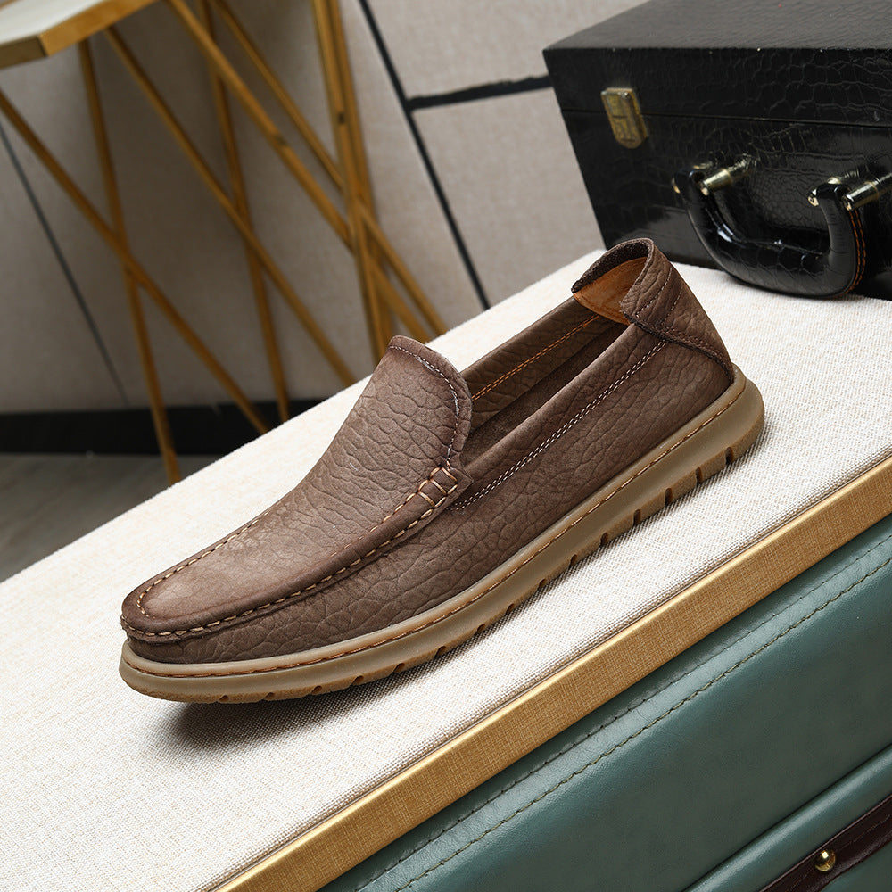 Elephant pattern single layer frosted cowhide beanie shoes 2026 spring and summer new arrivalplaid b