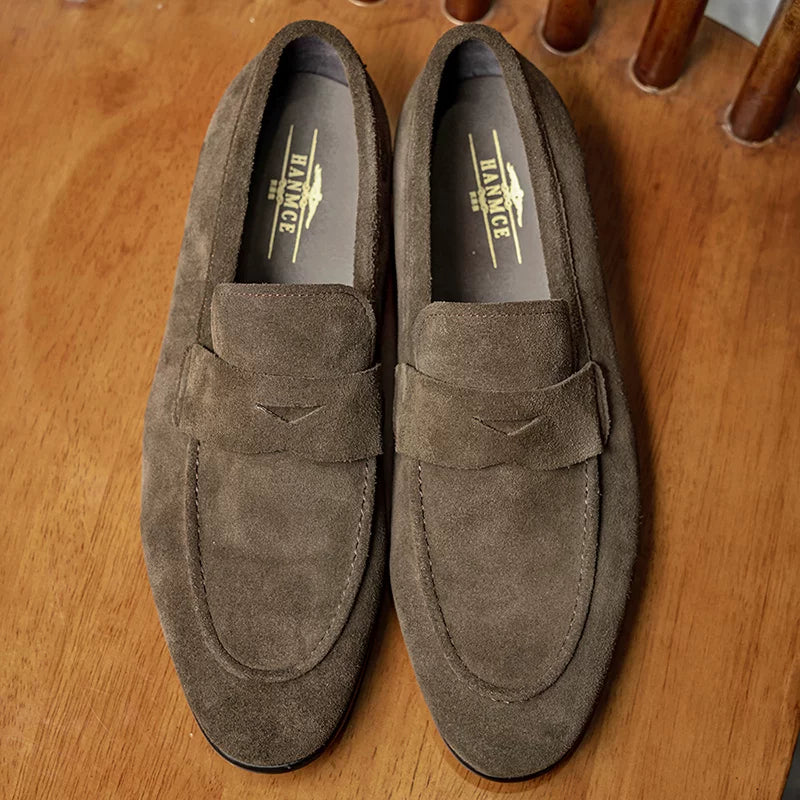 Men's Genuine Leather Loafers, Breathable, Slip-On