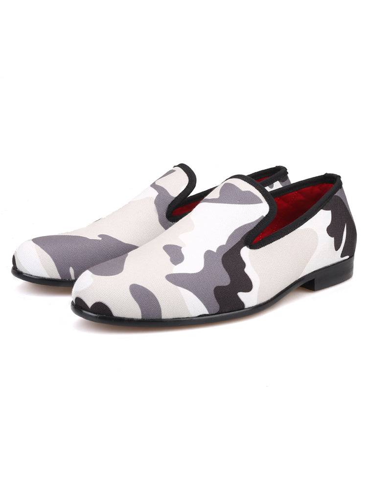 New British Camouflage Series Men's Loafers Big Brand Same Style European and American Banquet Party Slip-on Trendy Shoes