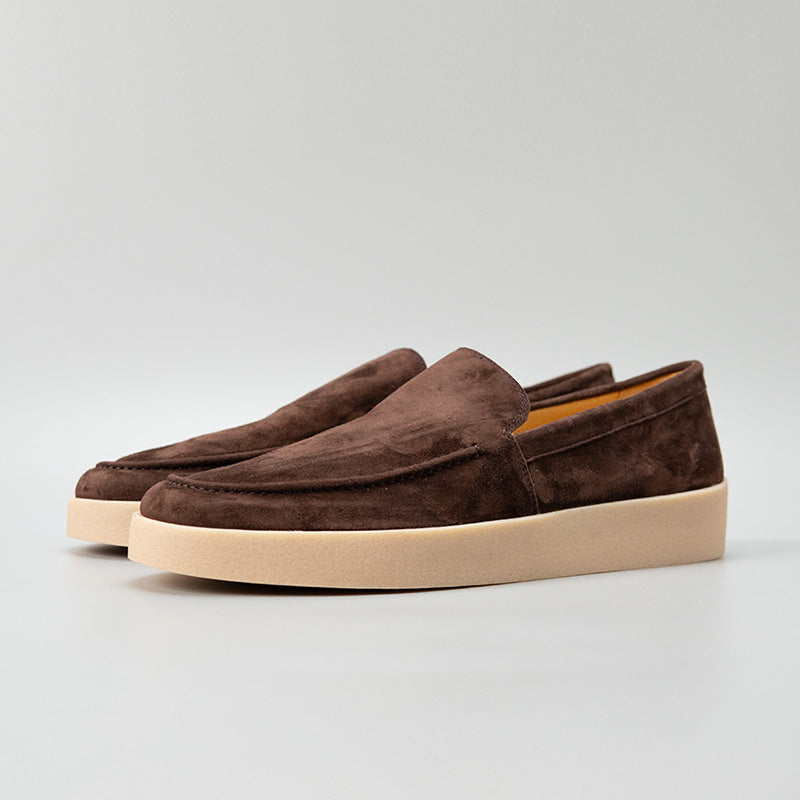 6509a-1 premium velvet loafers - cashmere slip-ons for men - handmade trendy shoes - business casual versatile leather shoes