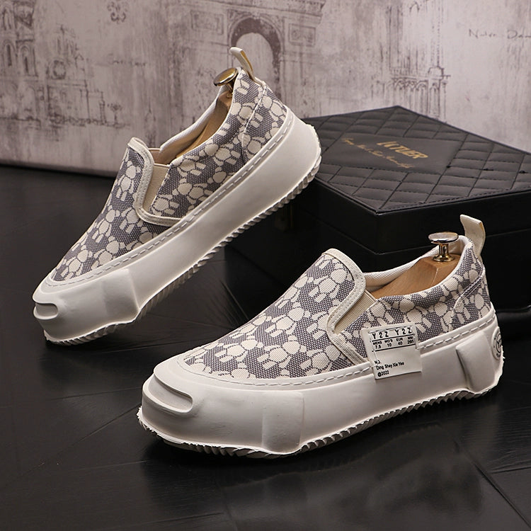 Loafers, men's fashion slip-ons, slip-ons, casual shoes, thick-sole, heightened, breathable, summer men's shoes, men's single shoes
