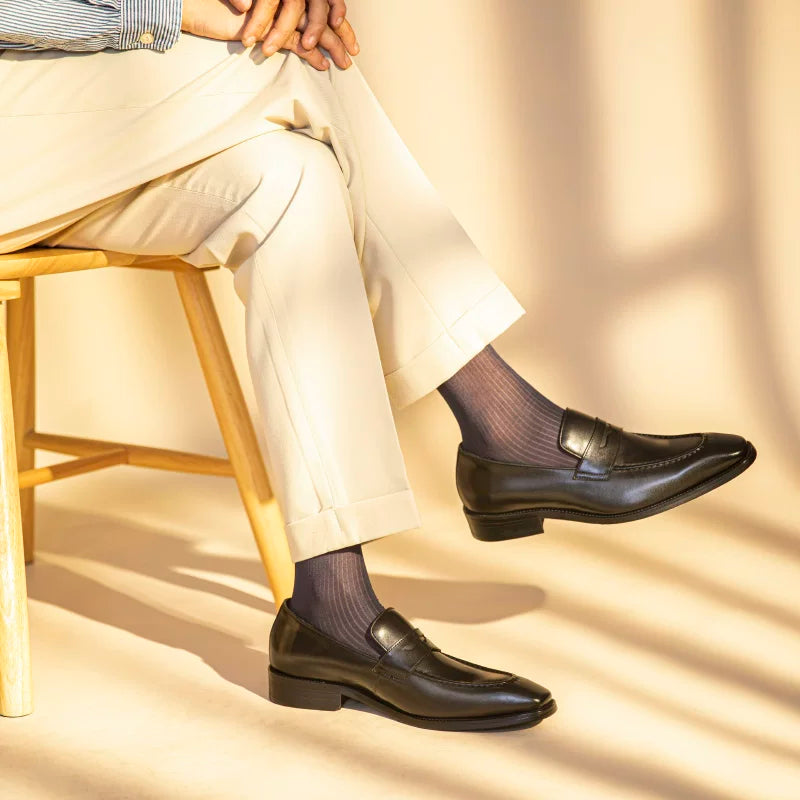 Men's Genuine Leather Loafers, Slip-On, British Style