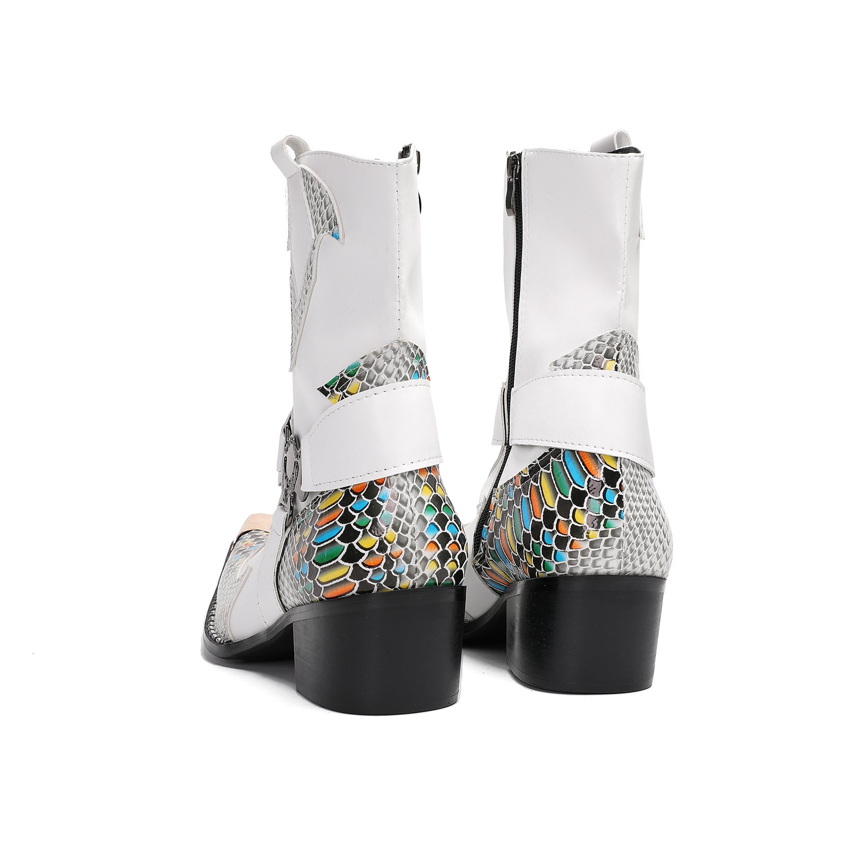 British leather Chelsea boots men's trendy pipe boots men's Martin boots high-top white autumn and winter foreign trade men's shoes