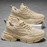 Men's shoes 2026 spring new fashion chunky sole dad shoes men's breathable lightweight running sports casual trendy shoes