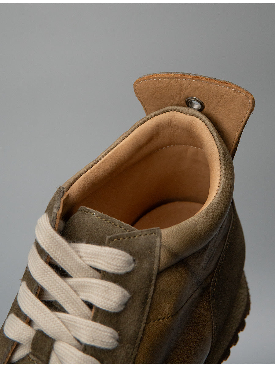 Sitao european station 2026 new arrivalretrocasual style easiest for matchtrendy shoesmen cowhide casual mid-top forrest gump shoes