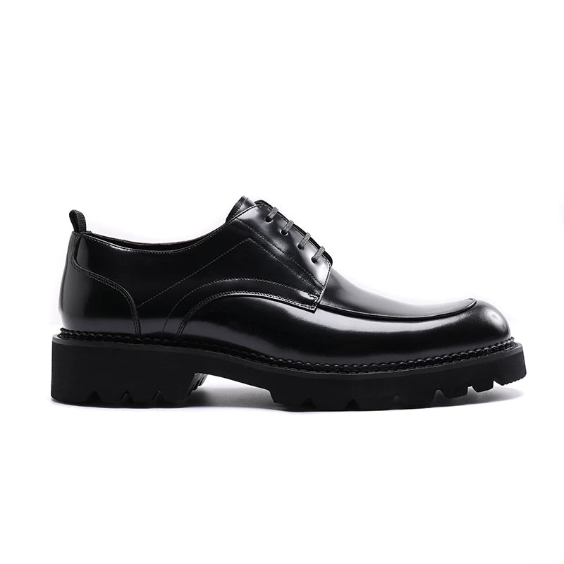 Men's Genuine Leather Derby Shoes, Height Increasing, Thick Sole