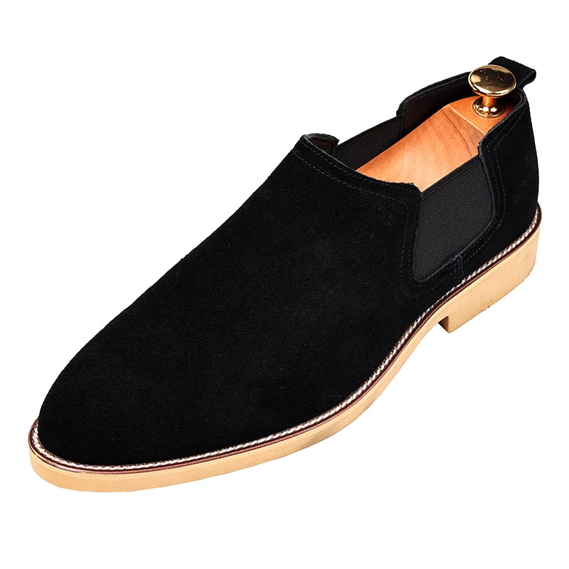 Men's Genuine Leather Chelsea Boots, Height Increasing, Suede