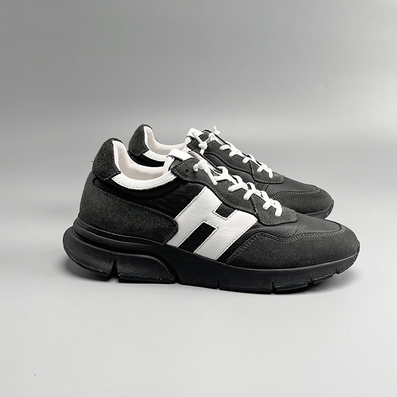 European station guangzhou genuine leather argan shoes men's trendy casual shoes imported high-end men's authentic cowhide leather shoes