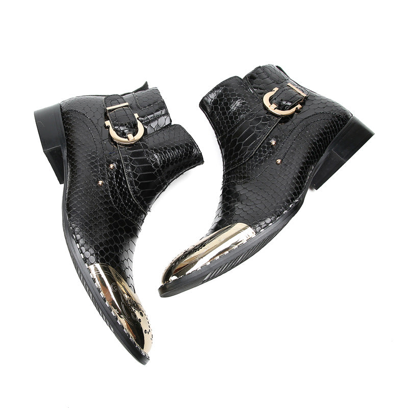 Cowhide Martin boots men's winter velvet British leather boots high-top leather shoes handmade retro boots men's leather boots work boots
