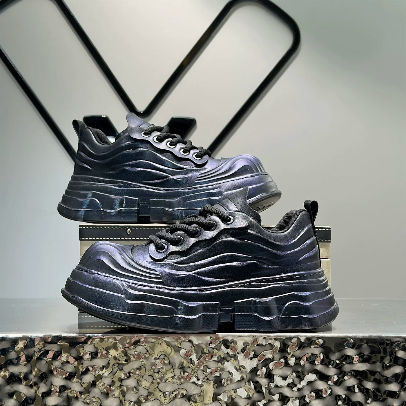 Men's Height-Increasing Platform Breathable Big-Toe Trendy Chunky Dad Sneakers