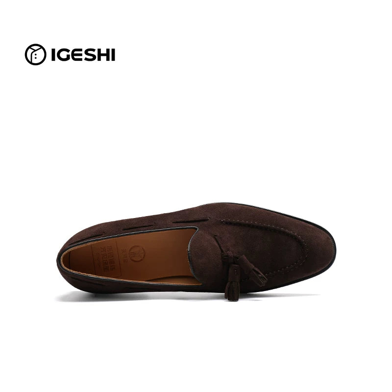 Men's Genuine Leather Loafers, Handmade, Slip-On