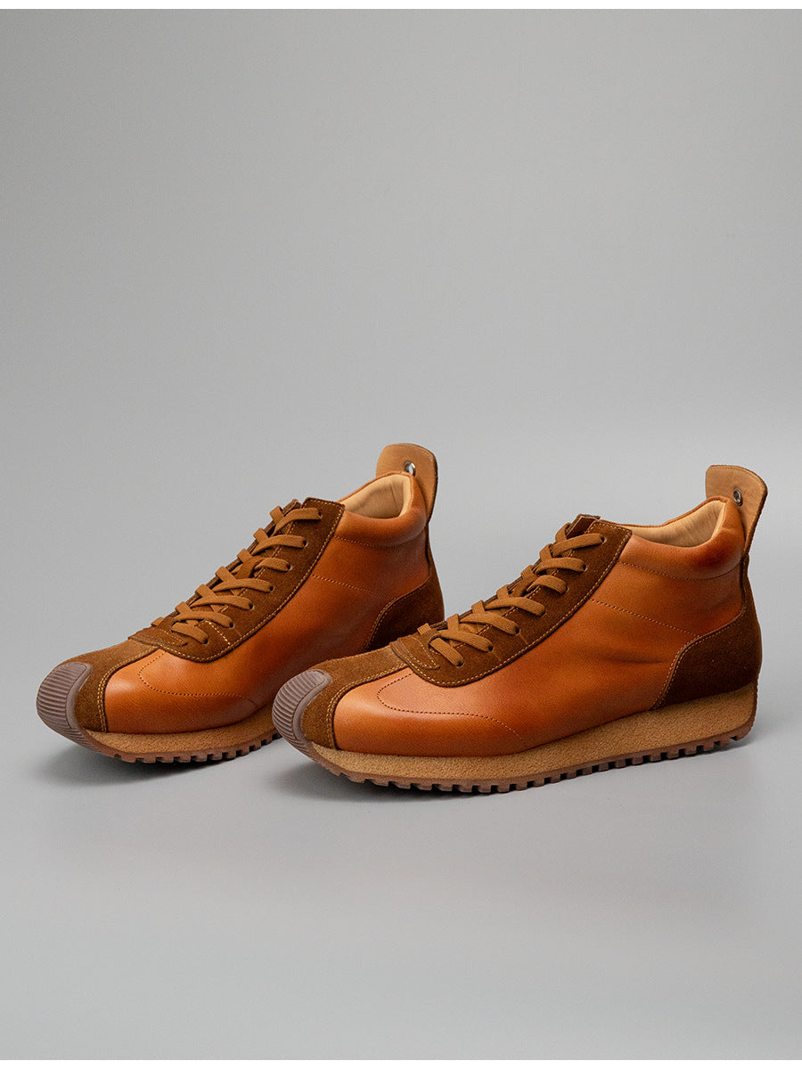 Sitao european station 2026 new arrivalretrocasual style easiest for matchtrendy shoesmen cowhide casual mid-top forrest gump shoes