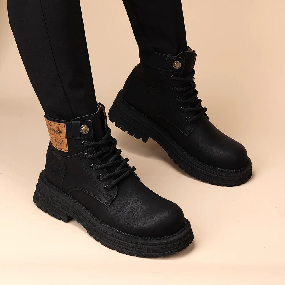 Men's Martin Boots, Height Increasing, Thick Sole