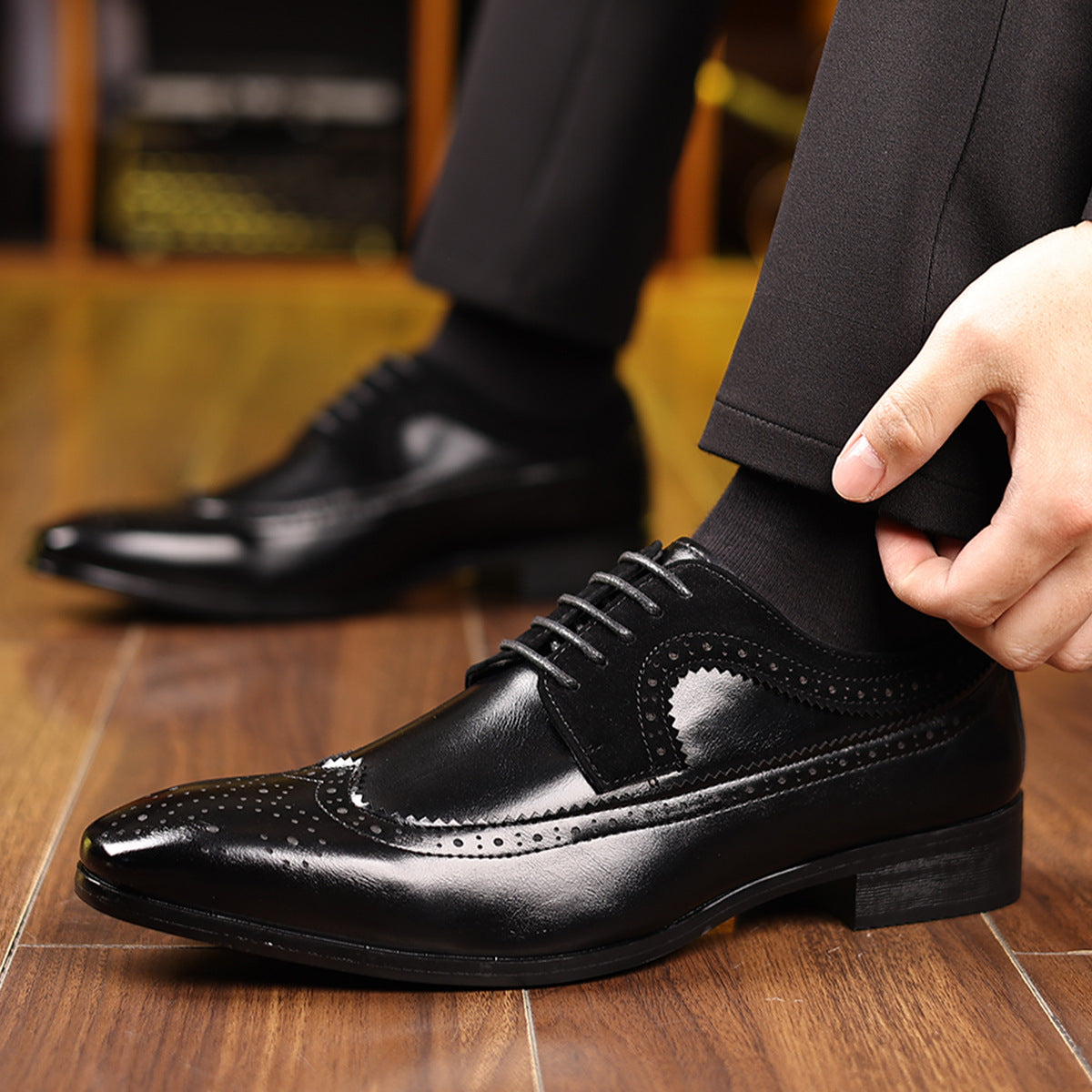 Factory direct, cross-border exclusive: plus size (us 9-13) men's retro formal dress shoes - busines 10